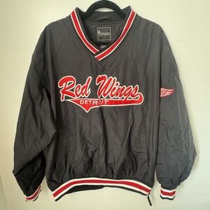 Vintage Spotlight Detroit Red Wings Pullover Jacket Mens Large